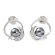 Shell Pearl Dangle Stud Earrings(EJEW-Z024-09B-P)-1