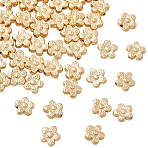 50Pcs Alloy Beads, Long-Lasting Plated, Flower, Real 18K Gold Plated, 9x4.5mm, Hole: 1mm(FIND-BBC0004-75)