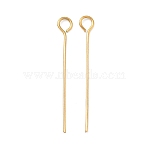 304 Stainless Steel Eye Pins, Ion Plating(IP), Real 18K Gold Plated, 26x0.8mm(STAS-Z178-18G)