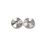 Non-Tarnish 304 Stainless Steel Wavy Spacer Beads, Twist Flat Round, Stainless Steel Color, 7x1mm, Hole: 1.8mm(STAS-H216-65P)