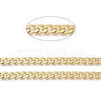 3.28 Feet Ion Plating(IP) 304 Stainless Steel Cuban Link Chains, Chunky Chains, Unwelded, Golden, Link: 10x7x1.8mm(X-CHS-D032-02G)