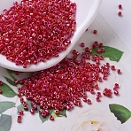 MIYUKI Delica Beads, Cylinder, Japanese Seed Beads, 11/0, (DB0162) Opaque Red AB, 1.3x1.6mm, Hole: 0.8mm, about 20000pcs/bag, 100g/bag(SEED-J020-DB0162)