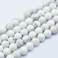 Natural Howlite Beads Strands, Round, 8mm, Hole: 1mm, about 48pcs/strand, 15.7 inch(40cm)(G-P353-01-8mm)