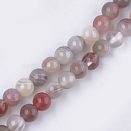 Natural Botswana Agate Beads Strands, Round, 4mm, Hole: 0.8mm, about 45~50pcs/strand, 7.6 inch(X-G-S333-4mm-026)