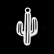 201 Stainless Steel Pendants, Laser Cut, Cactus, Stainless Steel Color, 19x10x1mm, Hole: 1.5mm(STAS-T056-LA297-1)
