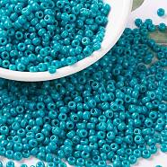 MIYUKI Round Rocailles Beads, Japanese Seed Beads, (RR4483) Duracoat Dyed Opaque Azure, 8/0, 3mm, Hole: 1mm, about 422~455pcs/bottle, 10g/bottle(SEED-JP0009-RR4483)