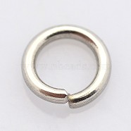 304 Stainless Steel Open Jump Rings, Stainless Steel Color, 18 Gauge, 5x1mm, Inner Diameter: 3mm(A-STAS-E067-07-5mm)