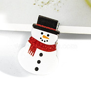 Christmas Glitter Acrylic Claw Hair Clips, for Women Girl, Snowman, 38x43mm(PW-WG53E0C-01)