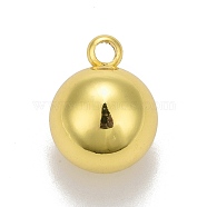Brass Ball Charms, Round, Cadmium Free & Nickel Free & Lead Free, Long-Lasting Plated, Real 18K Gold Plated, 17.5x13.5mm, Hole: 2.5mm(X-KK-M229-71A-G)