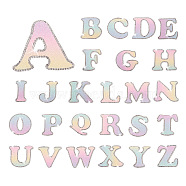 26 Letters Cloth Iron/Sew on Patches, with Crystal Rhinestone & Glitter Powder, Costume Accessories, Alphabet, Colorful, 46~50x25~65x1.5mm, 26pcs/set(PJ-TAC0004-04A)