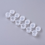 Plastic Paint Pots Strips, 6 Pots Mini Empty Paint Cups with Lids, for Painting Tools, Clear, 2.5x14.8x1.53cm, Capacity: 2ml(CON-WH0069-91A-01)