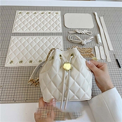 DIY Knitting PU Imitation Bag Making Kit, Including Leather Bag Accessories, White, 180x170x130mm(PW-WGB5CF4-02)