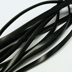 Synthetic Rubber Beading Cord, Flat, Solid, Black, 10x2mm, about 1.09 yards(1m)/strand(X-RCOR-A013-01A)