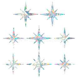 Rainbow Prism Paster, Window Sticker Decorations, Star, Colorful, 15x15cm, 18x18cm, 8pcs/set(DIY-WH0203-79)