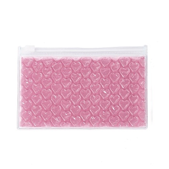 PVC Bubble Out Bags, Zip Lock Bags, for Jewelry Storage, Jewelry Organizer Portable, Rectangle, Pale Violet Red, 15x10x0.7cm