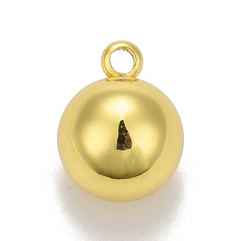 Brass Ball Charms, Round, Cadmium Free & Nickel Free & Lead Free, Long-Lasting Plated, Real 18K Gold Plated, 17.5x13.5mm, Hole: 2.5mm