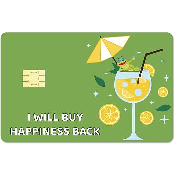 PVC Plastic Waterproof Card Stickers, Self-adhesion Card Skin for Bank Card Decor, Rectangle, Fruit Juice, 186.3x137.3mm