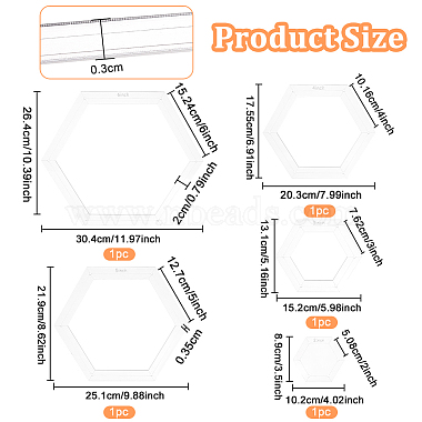 Plantilla de acolchado hexagonal de 2/3/4/5/6 pulgadas(TOOL-WH0002-44)-2