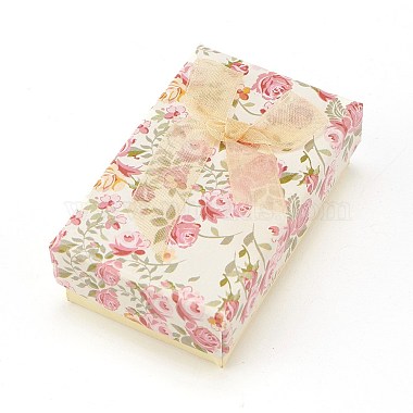 Pale Goldenrod Rectangle Paper Jewelry Set Boxes