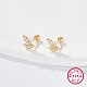 925 Sterling Silver Micro Pave Cubic Zirconia Stud Earrings for Women(EJEW-F317-05G)-2