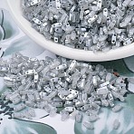 MIYUKI Quarter TILA Beads, Japanese Seed Beads, 2-Hole, (QTL526) Silver Gray Ceylon, 5x1.2x1.9mm, Hole: 0.8mm, about 24000pcs/500g(SEED-MY05-QTL0526)