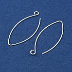 925 Sterling Silver Earring Hooks, Marquise Ear Wire, Silver, 1.18x0.55x0.04 inch(3x1.4x0.1cm)(FIND-NH0001-07)