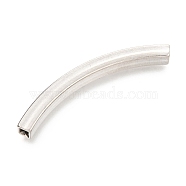 304 Stainless Steel Tube Beads, Curved Beads, Stainless Steel Color, 45x4x4mm, Hole: 2.5x2.5mm(STAS-I178-02A)