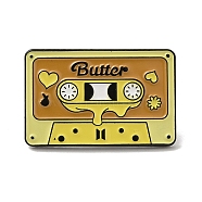 Word Butter Radio Alloy Enamel Pin Brooch, for Backpack Clothes, Yellow, 19.5x30.5x1.5mm(JEWB-B014-04A)