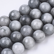 Natural Hawk's Eye Beads Strands, Eagle Eye Stone, Round, 10mm, Hole: 1mm, about 39pcs/strand, 15.35 inch(39cm)(G-R462-047B)