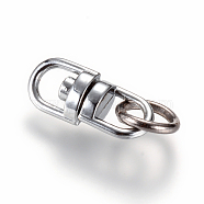 Alloy Double Ended Swivel Eye Hook, Swivel Connectors Clasp, with Iron Jump Rings, Platinum, 19x8.5x5.5mm, Hole: 4.5x5.5mm(PALLOY-T010-12P)