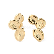 304 Stainless Steel Stud Earrings, Leaf, Real 14K Gold Plated, 13x11mm(STAS-Z052-21G)