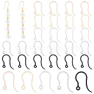 Elite 150Pcs 5 Colors Resin Earring Hooks, with Horizontal Loops, Mixed Color, 16.5~17mm, Hole: 1.2mm, 20 Gauge, Pin: 0.8mm, 30Pcs/color(RESI-PH0001-78)
