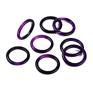 Dyed & Heated Natural Agate Finger Rings for Women, Purple, 2.5~3mm, Inner Diameter: 17~18mm(RJEW-Z075-01M)