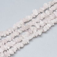 Natural Rose Quartz Beads Strands, Chip, 3~11x3~5x1~4mm, Hole: 1mm, about 380~400pcs/strand, 33 inch(G-S315-38)