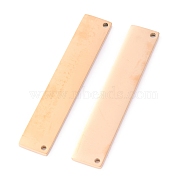 304 Stainless Steel Pendants, Laser Cut, Stamping Blank Tag, Rectangle, Rose Gold, 36x7x1.1mm, Hole: 1mm(STAS-O142-74RG)