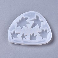 Autumn Theme Silicone Molds, Resin Casting Molds, For UV Resin, Epoxy Resin Jewelry Making, Maple Leaf, White, 75x92x8mm(DIY-F041-13B)