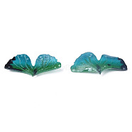 Plastic Pendants, Leaf, Light Sea Green, 16x30.5x3.5mm, Hole: 0.9mm(KY-N015-178A)