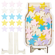 DIY Wood Reward Chart for Kids, Reward Jar for Toddlers, Star, Mixed Color, 21.7x16.6x0.85cm(DJEW-WH0039-80A)