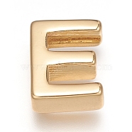 Brass Charms, Long-Lasting Plated, Letter, Letter.E, E: 8.5x7x3mm, Hole: 1.6mm(X-ZIRC-I037-01E-G)