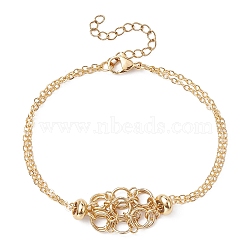 Brass Macrame Pouch Braided Gemstone Holder Bracelet Making, Golden, 7-5/8 inch(19.5cm)(BJEW-JB09645-01)