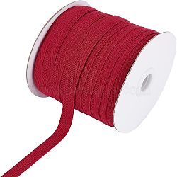 Cotton Twill Tape Ribbons, Herringbone Ribbons, for Sewing Craft, Dark Red, 3/8 inch(10mm)x0.84mm, about 80yards/roll(73.15m/roll)(OCOR-WH0058-35A)