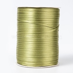 Double Face Satin Ribbon, Polyester Ribbon, Yellow Green, 1/8 inch(3mm) wide, about 880yards/roll(804.672m/roll)(RC3mmY052)