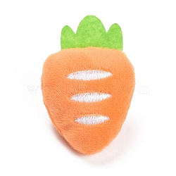 Carrot Cotton & Non-Woven & Velvet Fabric Brooch, Cartoon Doll Iron Lapel Pin for Girl Women, Sandy Brown, 62x41x21mm(JEWB-A003-07)