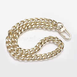 Bag Strap Chains, Wallet Chains, Iron Curb Link Chains, with Swivel Lobster Claw Clasps, Light Gold, 230x9.5mm, link: 12.5x9.5x2.5mm, clasps: 34x12x5mm(IFIN-WH0009-02LG)