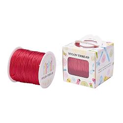 Nylon Thread, Rattail Satin Cord, Red, 1.0mm, about 76.55 yards(70m)/roll(NWIR-JP0010-1.0mm-700)