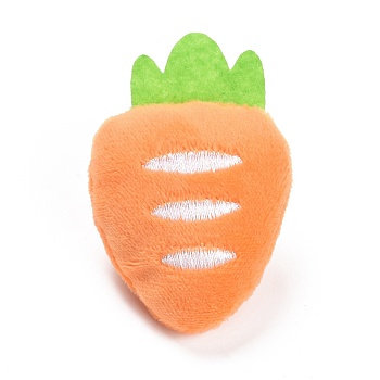 Carrot Cotton & Non-Woven & Velvet Fabric Brooch, Cartoon Doll Iron Lapel Pin for Girl Women, Sandy Brown, 62x41x21mm