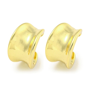 Brass Cuff Earrings, for Women, Real 18K Gold Plated, 12.5x8mm