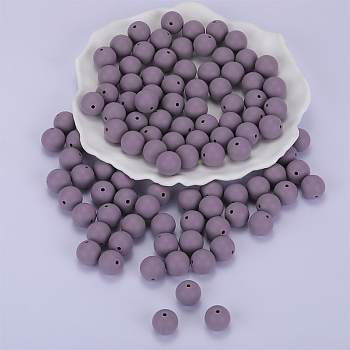 Round Silicone Focal Beads, Chewing Beads For Teethers, DIY Nursing Necklaces Making, Thistle, 15mm, Hole: 2mm