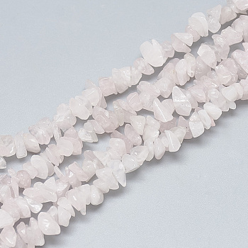 Natural Rose Quartz Beads Strands, Chip, 3~11x3~5x1~4mm, Hole: 1mm, about 380~400pcs/strand, 33 inch