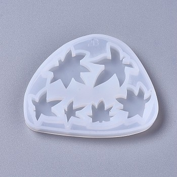 Autumn Theme Silicone Molds, Resin Casting Molds, For UV Resin, Epoxy Resin Jewelry Making, Maple Leaf, White, 75x92x8mm